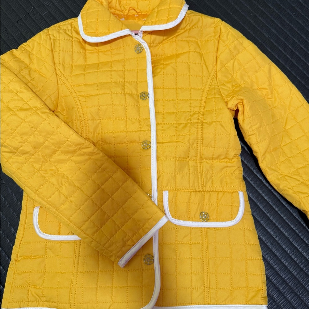 Urban Republic Yellow Quilted Jacket with White Accents